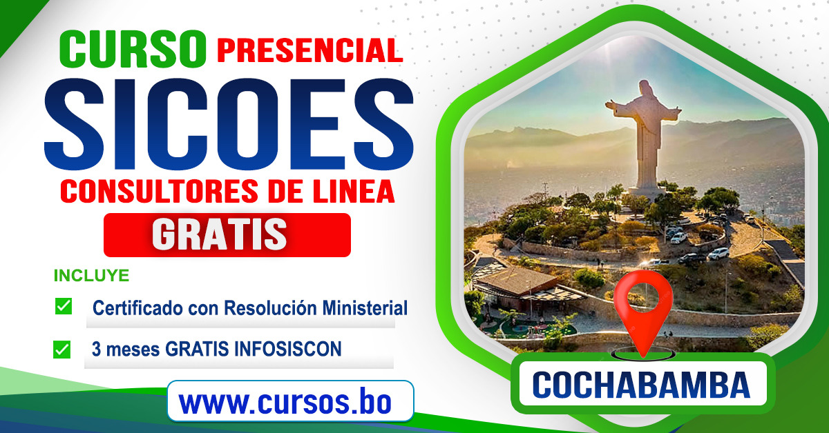 Curso gratis SICOES para Consultores Individuales De Linea En Cochabamba